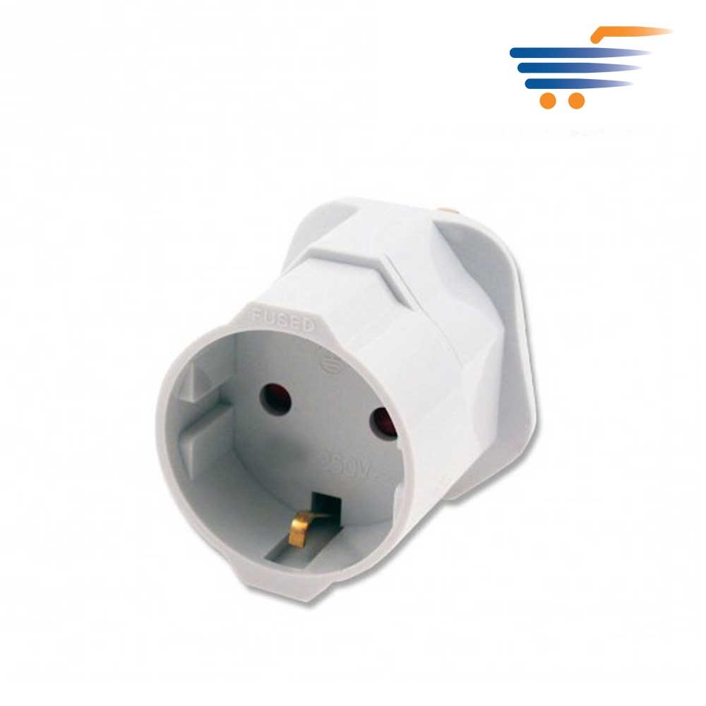 Converter Fused Pl!   ug Adaptor From Euro To Uk - 